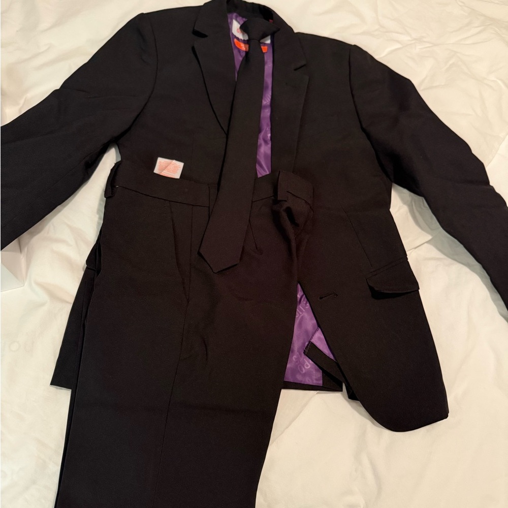 OppoSuits Boys Black Suit with Clip on tie